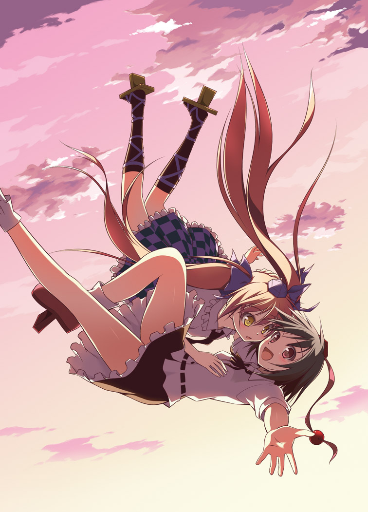 shameimaru aya and himekaidou hatate (touhou) drawn by sanada_ikki