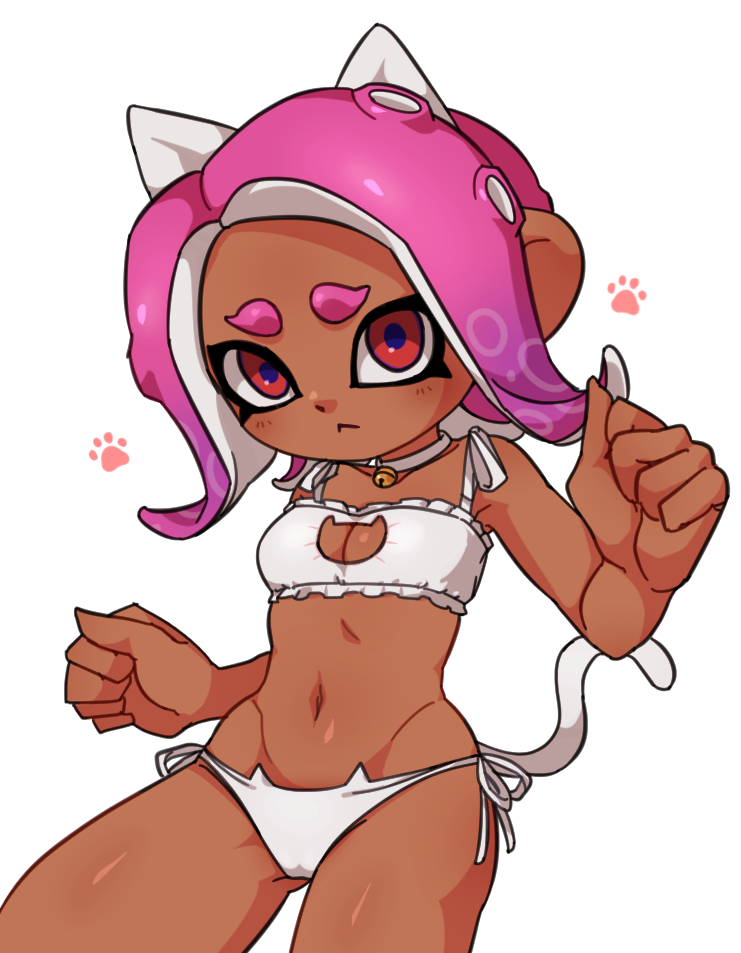 octoling player character and octoling girl (splatoon and 1 more) drawn by ikki_(gsl_9708)