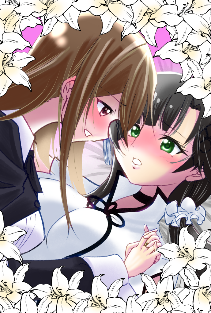 kuo shenlin and wang yujia (assault lily) drawn by touka_(touka_lv4)
