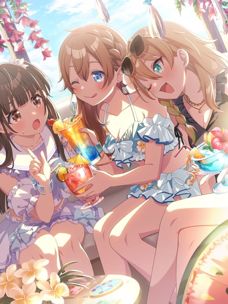 nabatame haru, tamaki kyouka, and totsuka nanami (shine post)