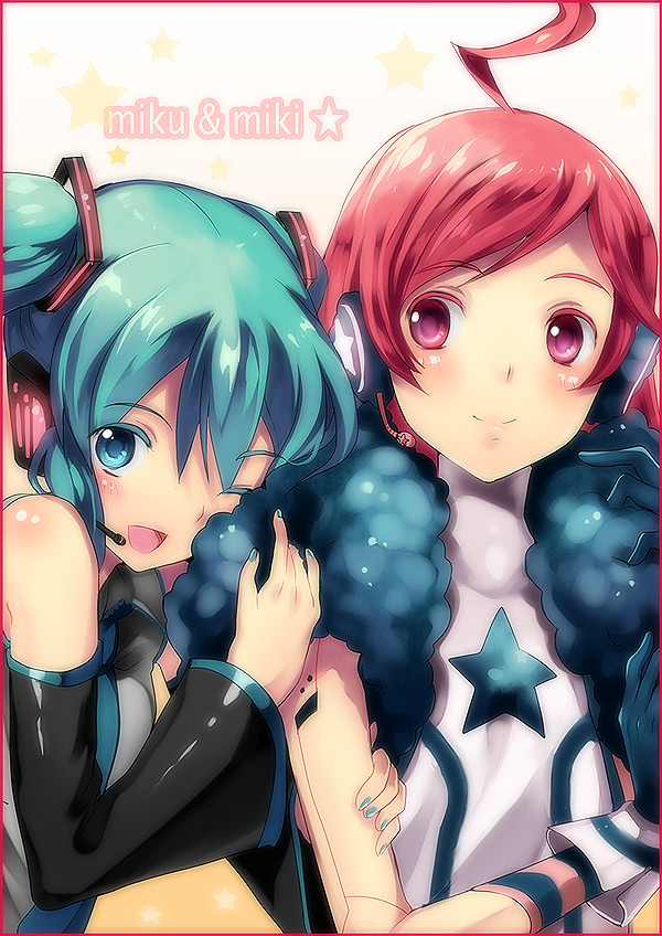 hatsune miku and sf-a2 miki (vocaloid) drawn by hikari_no