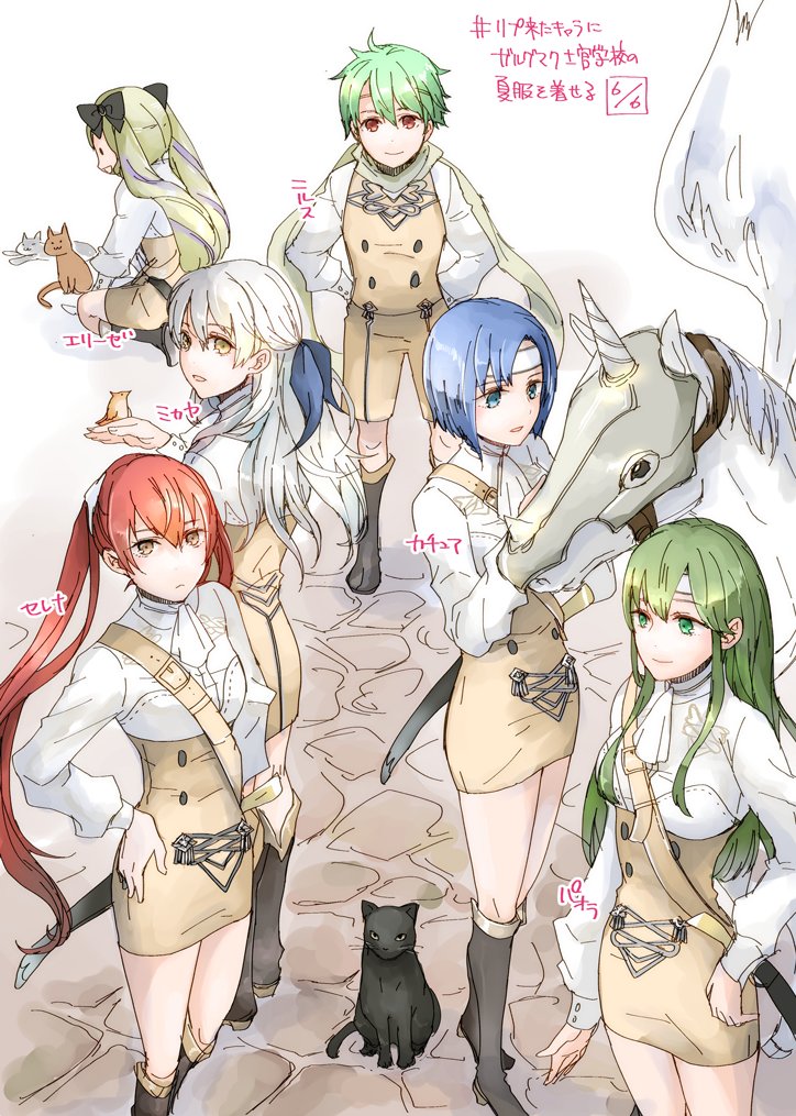 micaiah, elise, palla, catria, severa, and 1 more (fire emblem and 6 more) drawn by robaco