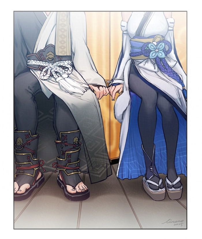 tifa lockhart and cloud strife (final fantasy and 2 more) drawn by linono