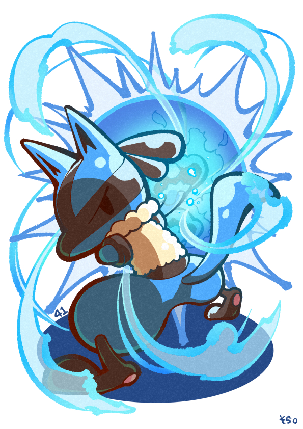 lucario (pokemon and 1 more) drawn by 04sora40
