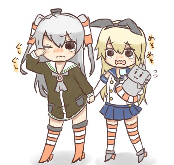 shimakaze, amatsukaze, and rensouhou-chan (kantai collection) drawn by jako_(jakoo21)