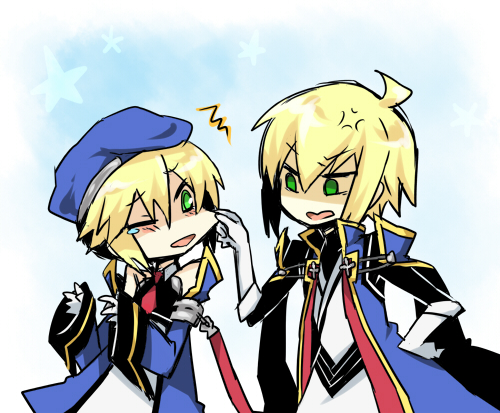 noel vermillion and jin kisaragi (blazblue) drawn by rate_(aok1)