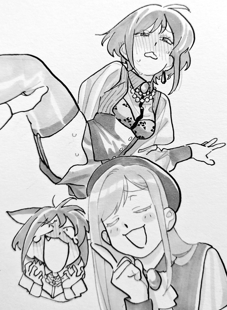 wakaba mutsumi, mortis, yuutenji nyamu, and amoris (bang dream! and 1 more) drawn by samipeko