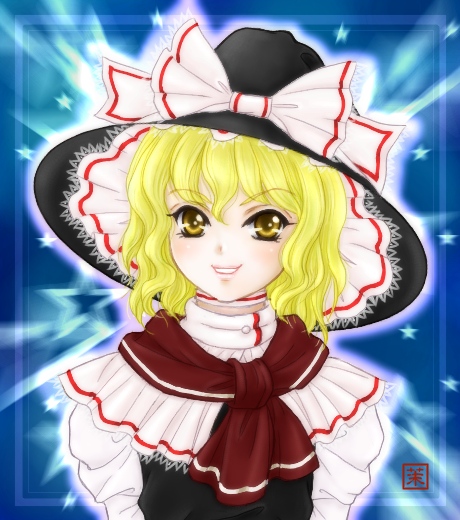 kirisame marisa (touhou and 1 more) drawn by floradanika