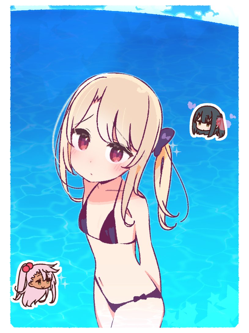 illyasviel von einzbern, chloe von einzbern, and miyu edelfelt (fate and 1 more) drawn by yoru_nai