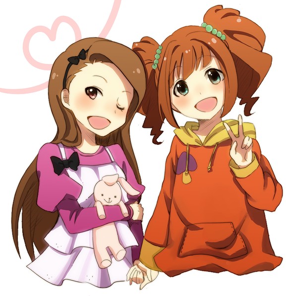 minase iori, takatsuki yayoi, and usa-chan (idolmaster) drawn by yayamori