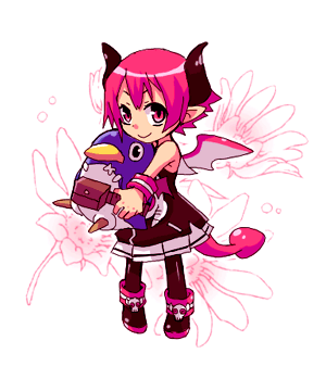 prinny and raspberyl (disgaea and 1 more) drawn by tsuyuka_(sunny_spot)