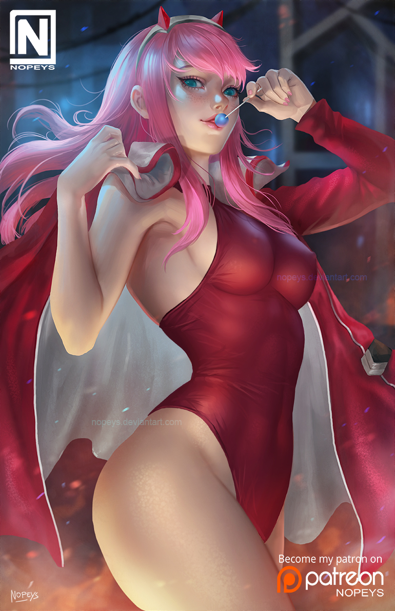 zero two (darling in the franxx) drawn by nopeys