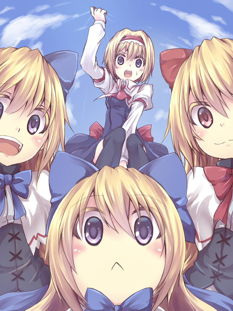 alice margatroid, shanghai doll, and hourai doll (touhou) drawn by oukawa_yuu