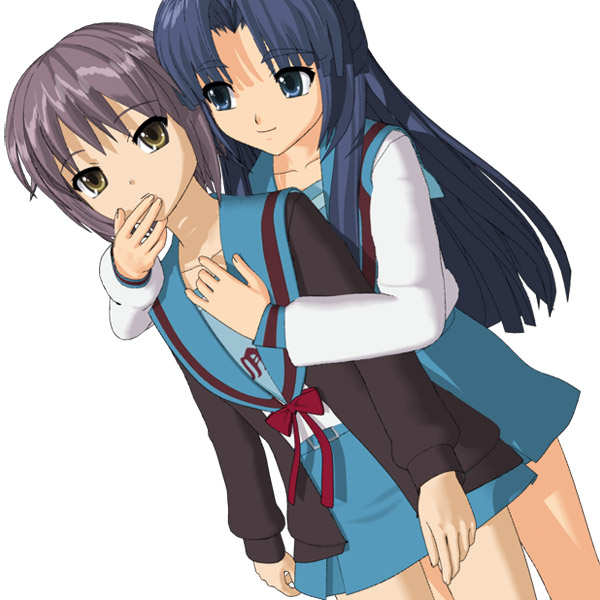 nagato yuki and asakura ryoko (suzumiya haruhi no yuuutsu) drawn by hokusen