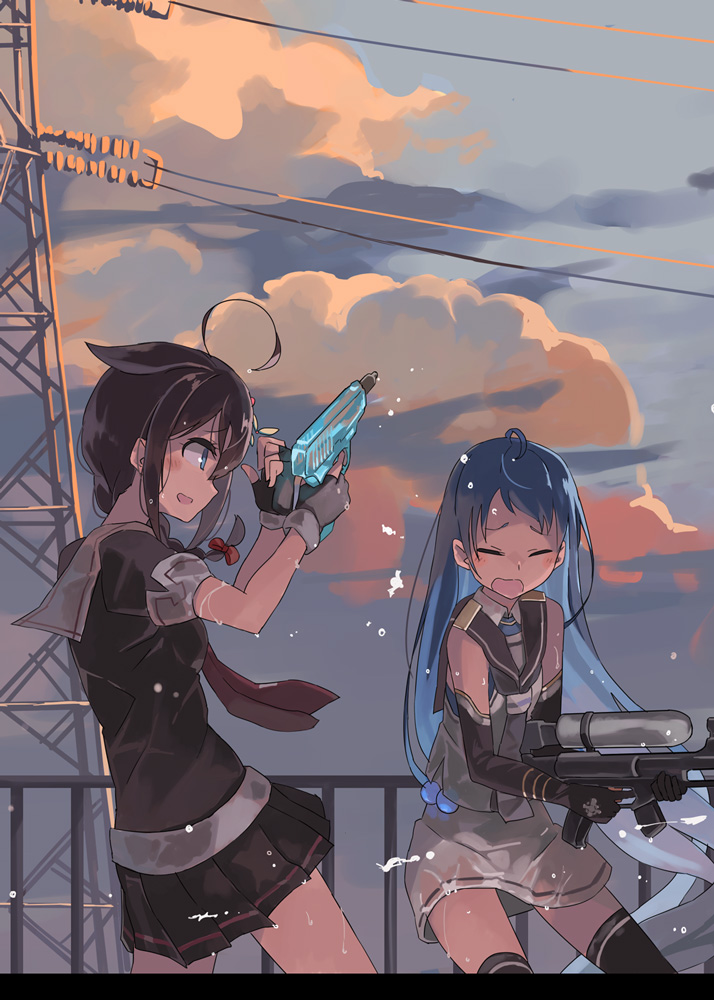 shigure, shigure kai ni, and samidare (kantai collection) drawn by sugue_tettou