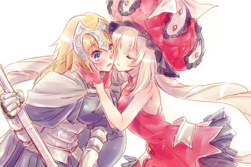 jeanne d'arc and marie antoinette (fate and 2 more) drawn by musukichi