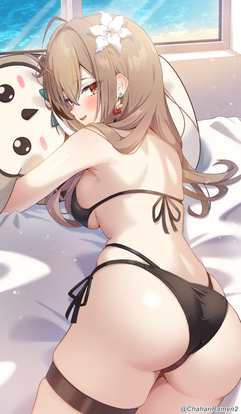 nanashi mumei and hooman (hololive and 1 more) drawn by chahanramen