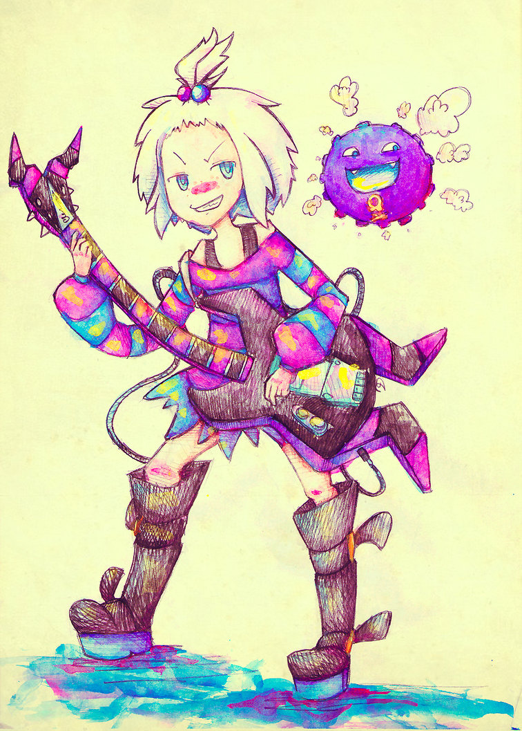 roxie and koffing (pokemon and 1 more) drawn by vulgarmente