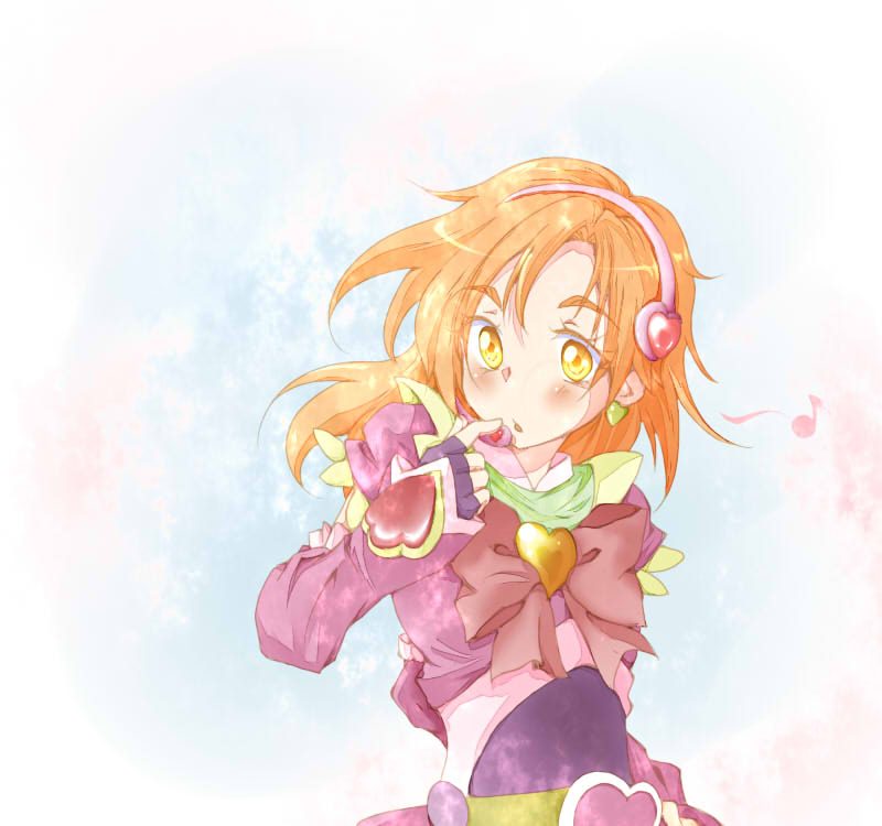 hyuuga saki and cure bloom (precure and 1 more) drawn by cashew_(won)