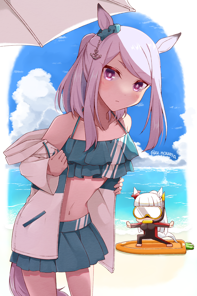 gold ship and mejiro mcqueen (umamusume) drawn by nomako_(nomadare)