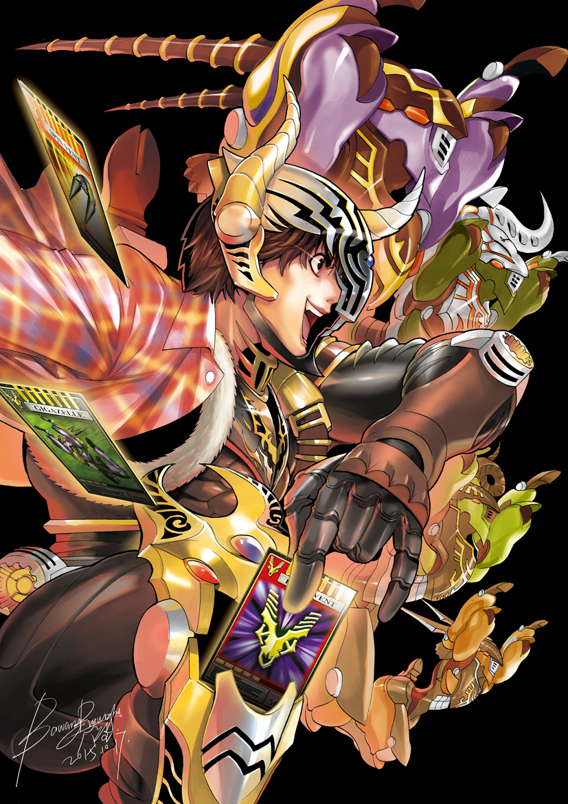 kamen rider imperer, sano mitsuru, negazelle, gigazelle, magazelle, and 1 more (kamen rider and 1 more) drawn by bawang-ryuuzaki