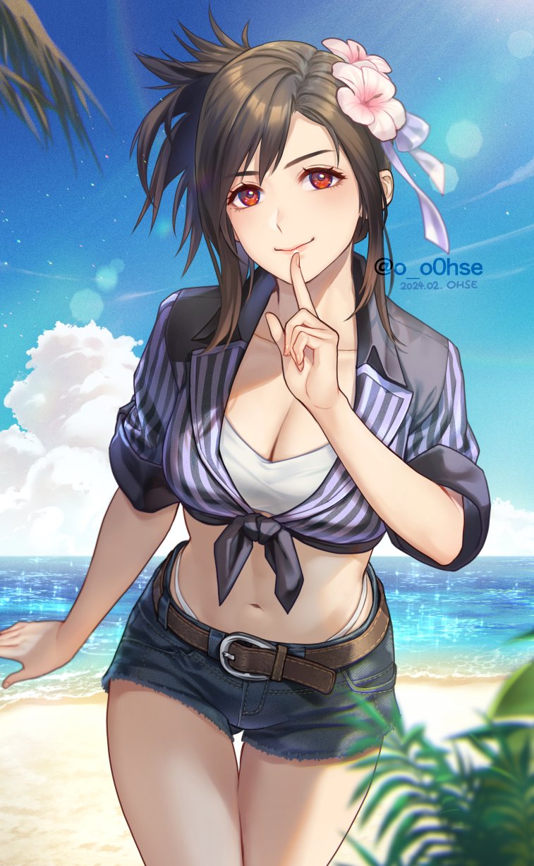 tifa lockhart (final fantasy and 3 more) drawn by ohse