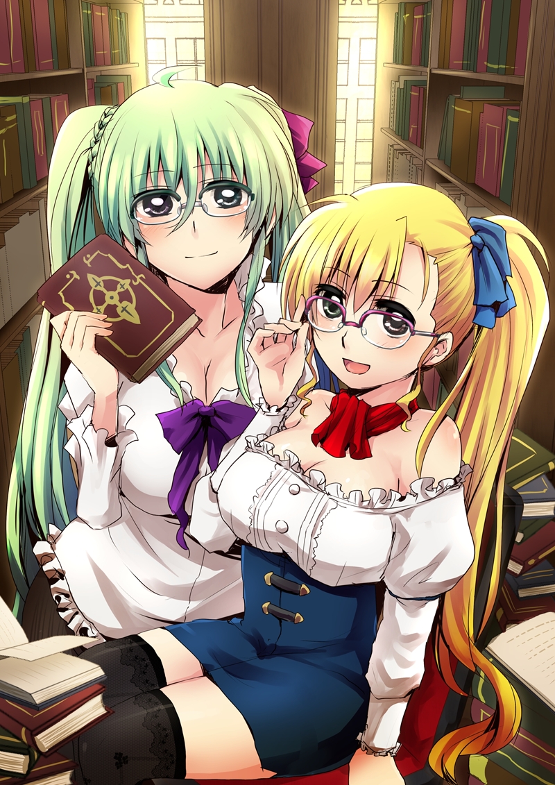vivio, einhard stratos, and tome of the night sky (lyrical nanoha and 1 more) drawn by nagashiro_rouge