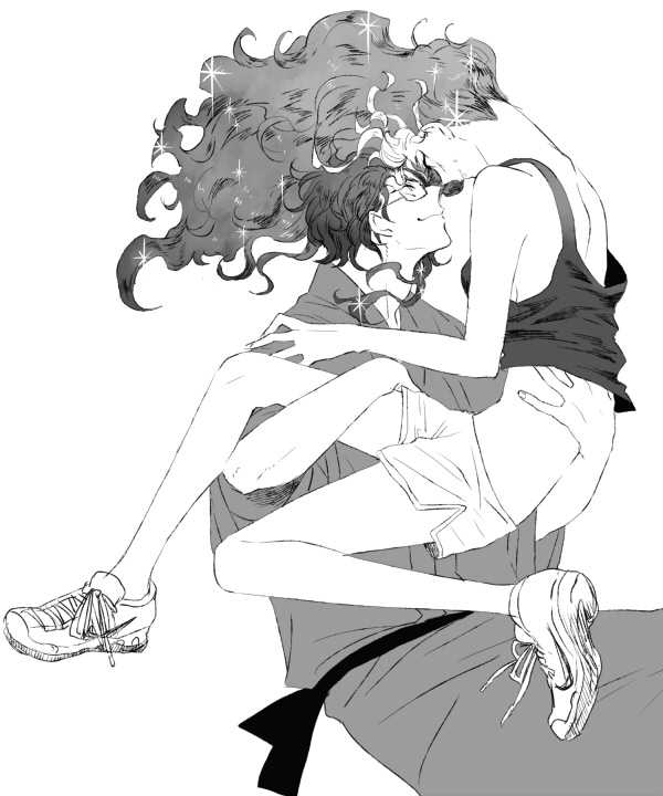 uruma ran and outarou (ran to haiiro no sekai) drawn by ichiji