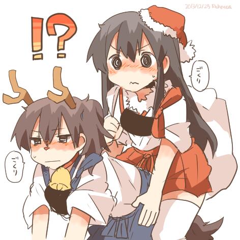 kaga and akagi (kantai collection) drawn by rebecca_(keinelove)