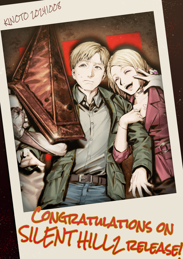 pyramid head, james sunderland, and maria (silent hill and 1 more) drawn by kizdollark
