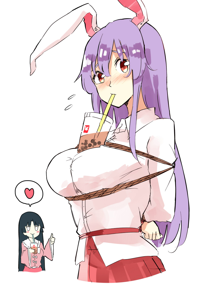 reisen udongein inaba and houraisan kaguya (touhou) drawn by deetamu