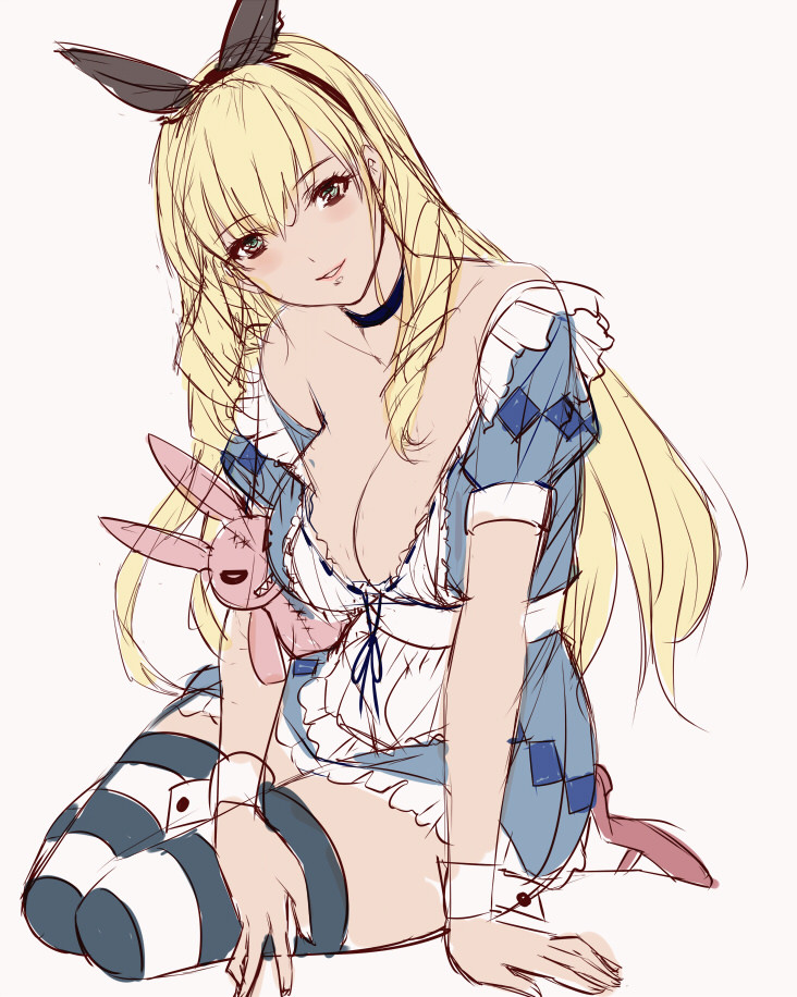 alice (alice's adventures in wonderland) drawn by q_azieru
