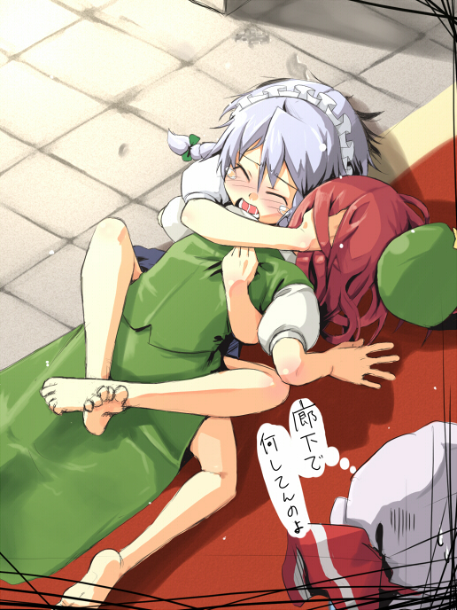 remilia scarlet, izayoi sakuya, and hong meiling (touhou) drawn by fuji-k