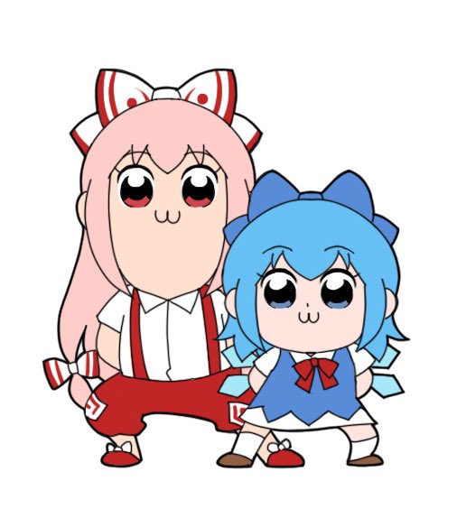 cirno and fujiwara no mokou (touhou and 1 more) drawn by jokanhiyou