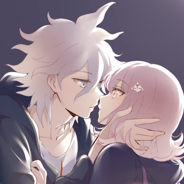 nanami chiaki and komaeda nagito (danganronpa and 2 more) drawn by mery_(yangmalgage)