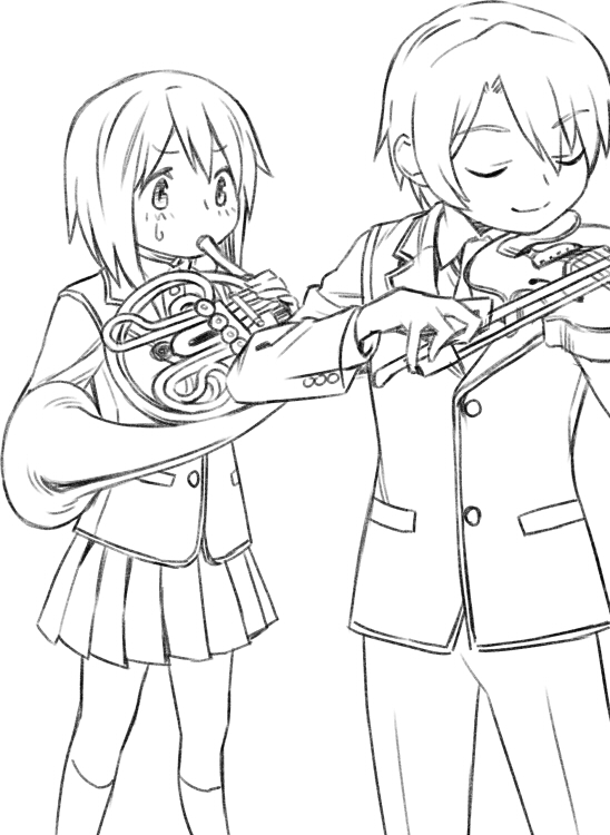 miki sayaka and kamijou kyousuke (mahou shoujo madoka magica) drawn by oda_takayuki