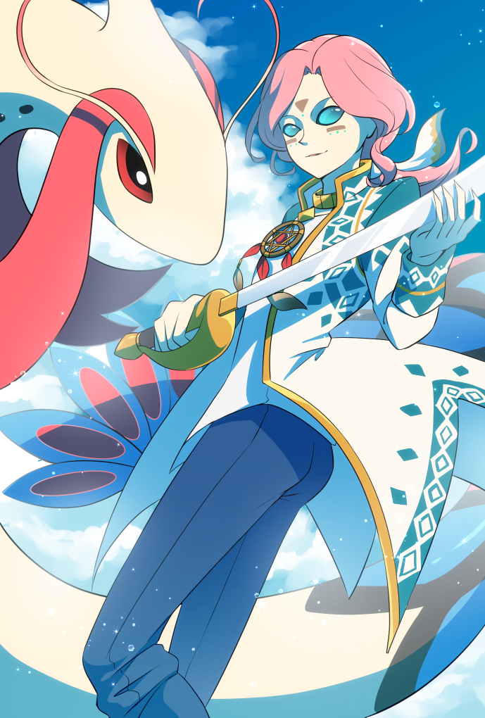milotic and joseph desaulniers (pokemon and 1 more) drawn by teo_(teorekka)