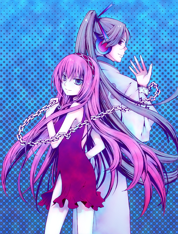megurine luka and kamui gakupo (vocaloid) drawn by hirako