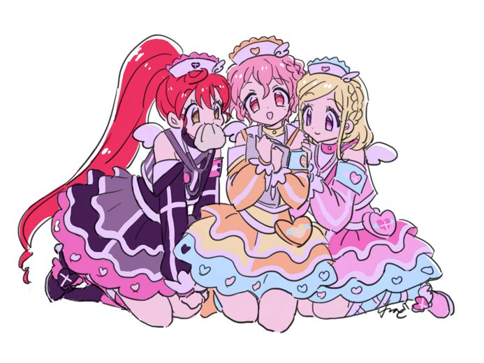 reona west, shiratama mikan, and midorikaze fuwari (pretty series and 1 more) drawn by rituyama1