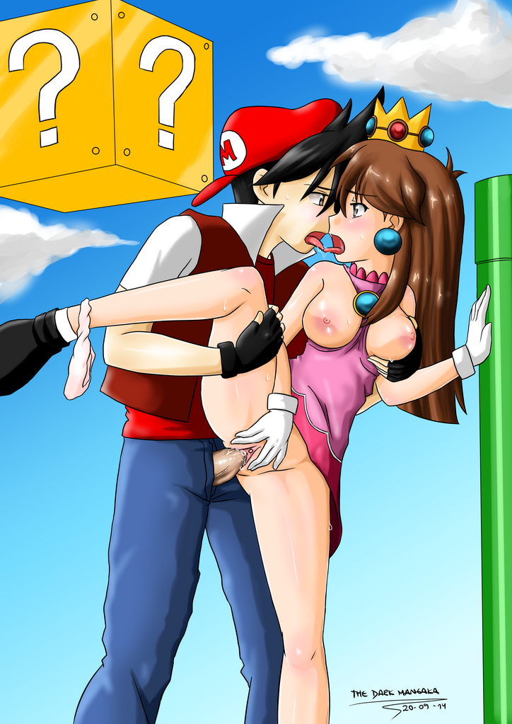 princess peach, red, mario, and green (pokemon and 2 more) drawn by the_dark_mangaka