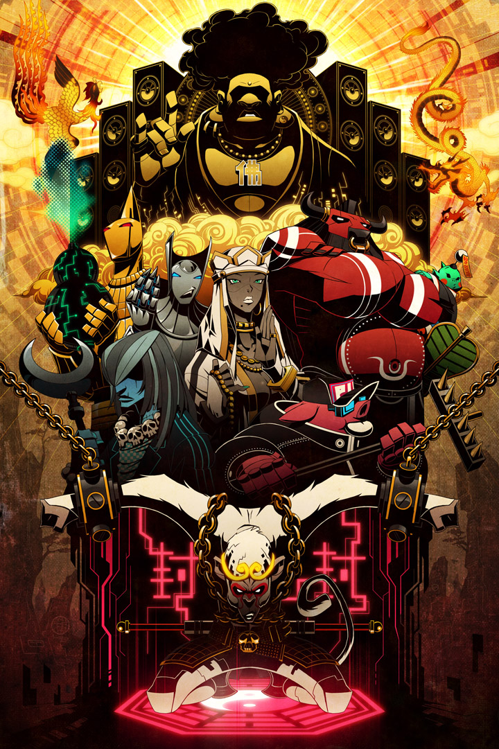 sun wukong, tang sanzang, zhu bajie, buddha, sha wujing, and 3 more (journey to the west) drawn by godtail
