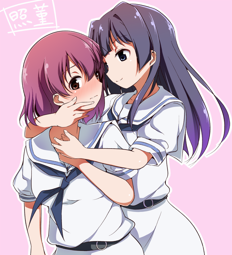 miyanaga teru and hirose sumire (saki) drawn by nonohachi