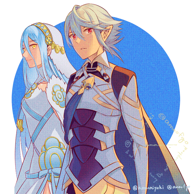 azura and male corrin (fire emblem and 2 more) drawn by amao_miyuki