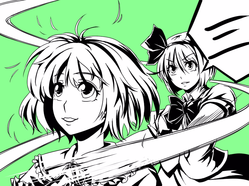 konpaku youmu and saigyouji yuyuko (touhou) drawn by satori_(transient_wind)