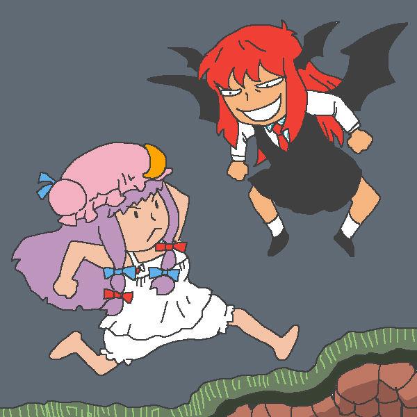 patchouli knowledge and koakuma (touhou and 1 more) drawn by onikobe_rin