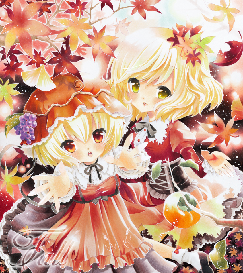 aki minoriko and aki shizuha (touhou) drawn by ayuayu_(chisuke_ayu)