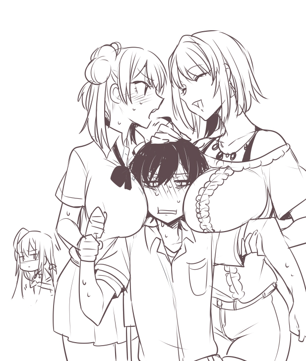 yukinoshita yukino, yuigahama yui, hikigaya hachiman, and yukinoshita haruno (yahari ore no seishun lovecome wa machigatteiru.) drawn by cr-r