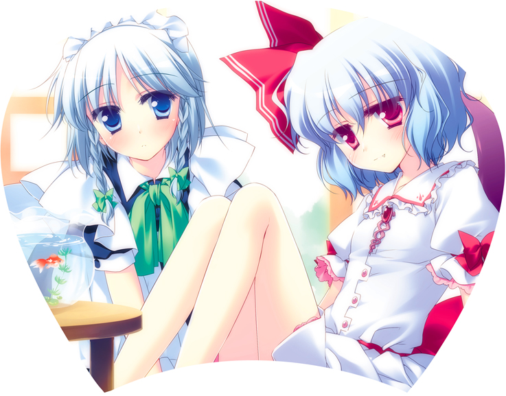 remilia scarlet and izayoi sakuya (touhou) drawn by motomiya_mitsuki