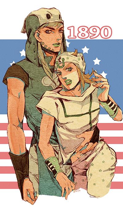 johnny joestar and gyro zeppeli (jojo no kimyou na bouken and 1 more) drawn by hatoyama_itsuru