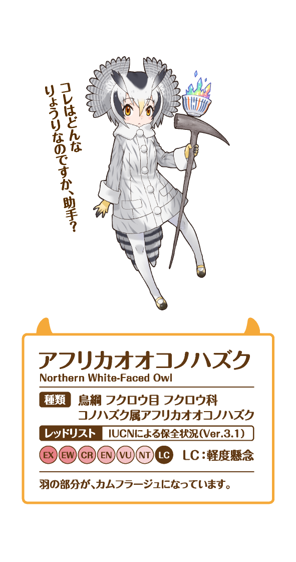 northern white-faced owl (kemono friends and 1 more) drawn by yoshizaki_mine